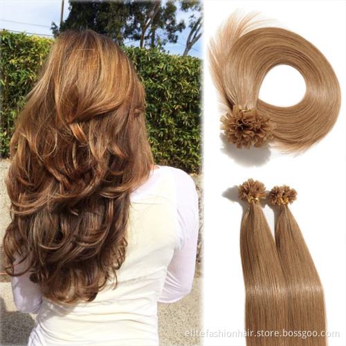 Top Quality 20 22 24 26 28 Inches Keratin Bonds Virgin Unprocessed Slavic Double Drawn Natural Russian Hair Extensions